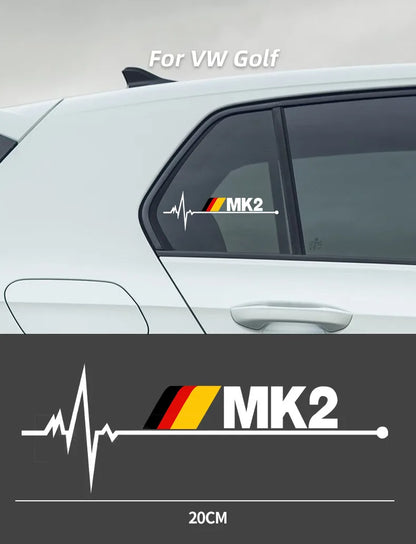 1 Pcs Reflective Body Vinyl German Flag Style Car Window Stickers, For Volkswagen VW, Golf MK1 MK2 MK3 MK4 MK5 MK6 MK7 MK8  Pers