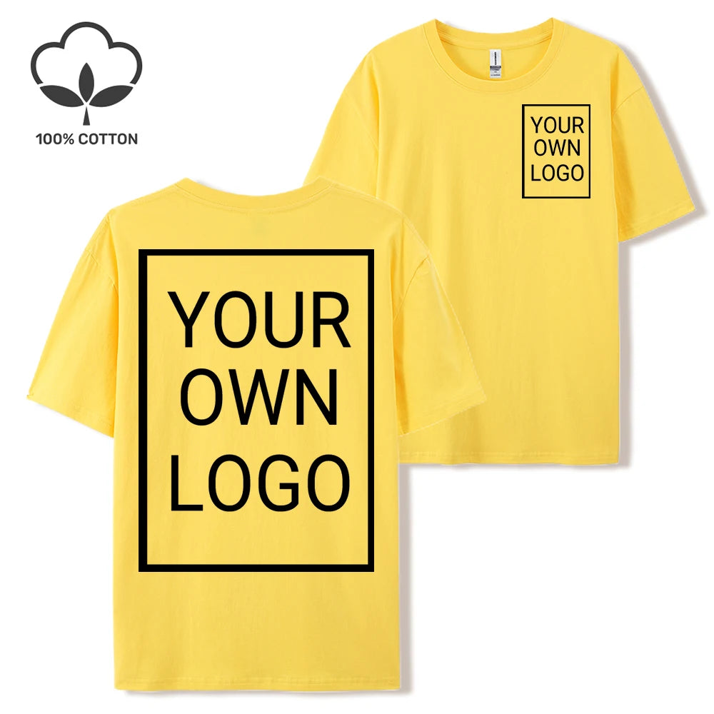 Double Sided Customized LOGO Picture Women T-Shirt Summer Y2K Loose Short Sleeves Comfortable T Shirts Crewneck DIY Tee Tops
