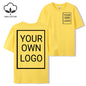 Double Sided Customized LOGO Picture Women T-Shirt Summer Y2K Loose Short Sleeves Comfortable T Shirts Crewneck DIY Tee Tops