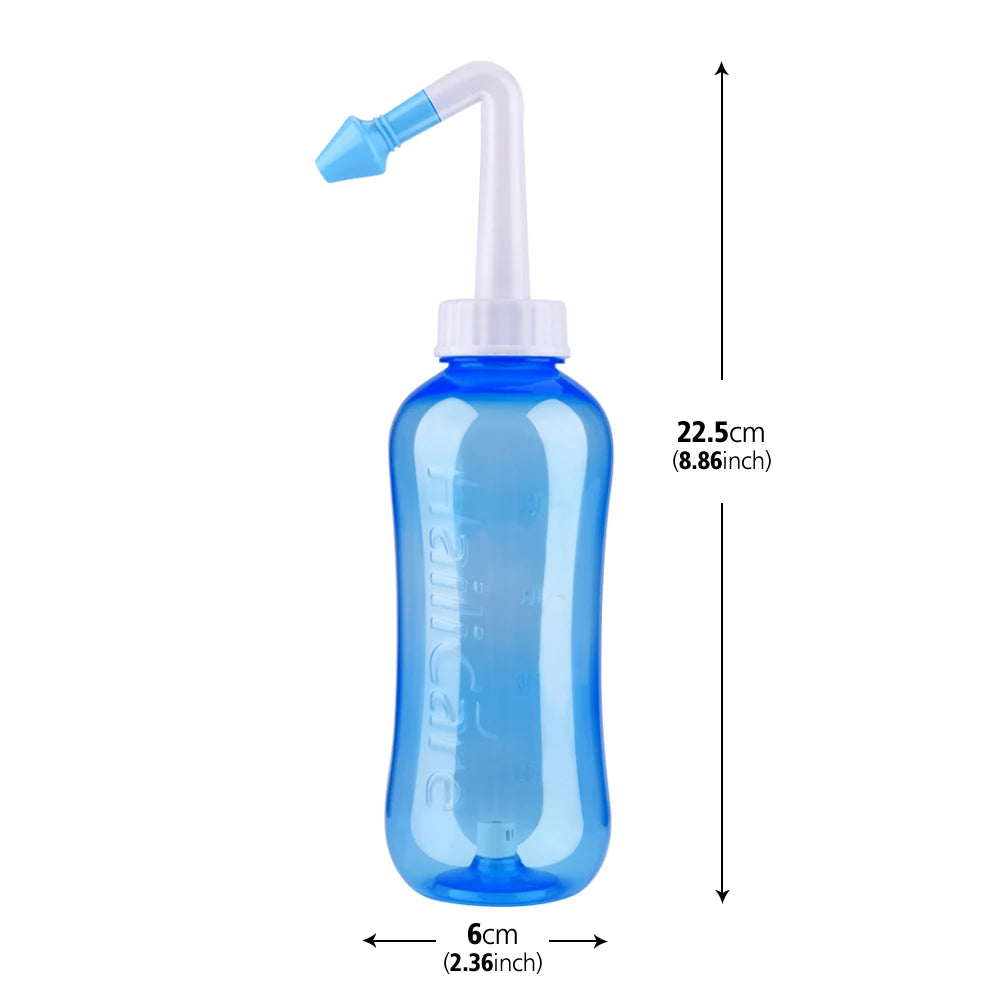 300ML Nasal Washing Bottle 2.7g Nose Wash Salt Nasal Irrigator Nose Aspirator Nasal Sinusite Allergic Rhinitis for Adult Kids