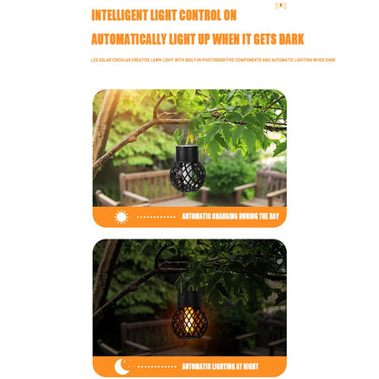Solar LED Outdoor Flame Effect Hanging Lantern Out Waterproof Garden Decoration Lamp Solar Fairy Light For Patio Garden Yard