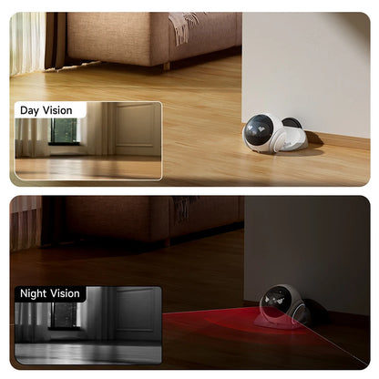AIOOK Smart Robot Camera 5G WiFi HD 2K Camera Pet Tracking Laser Indicator TUYA Pet Camera Auto Charging Auto Obstacle Avoidance