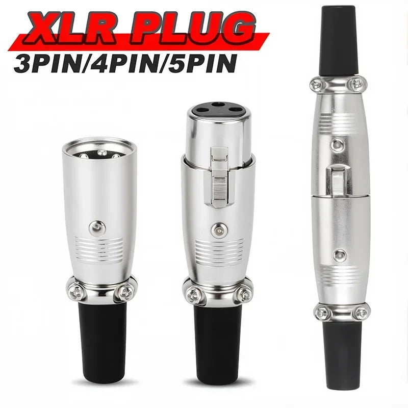 5/20Pcs Japan Style 3/4/5 Pin XLR Male XLR Female Converter  XLR Microphone Audio Cable Metal Cannon Plug Connector Amplifier