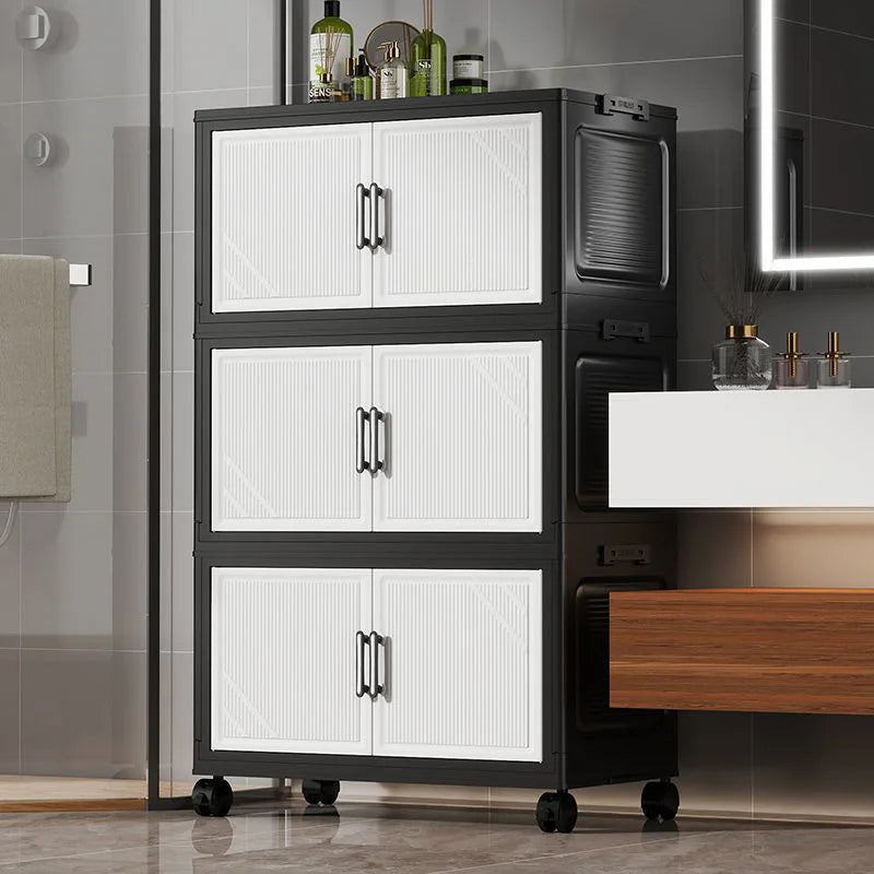 Thickened Multi-layer Storage Cabinet Home Living Room Mobile Organizer for Snacks Toys Miscellaneous Items Storage Cupboard
