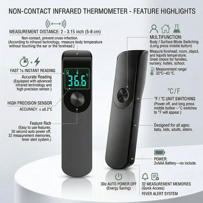 Household Medical Digital Ear Thermometer Baby Adult Fever Thermometer, Finger Pulse Oximeter Portable Health Monitoring Device