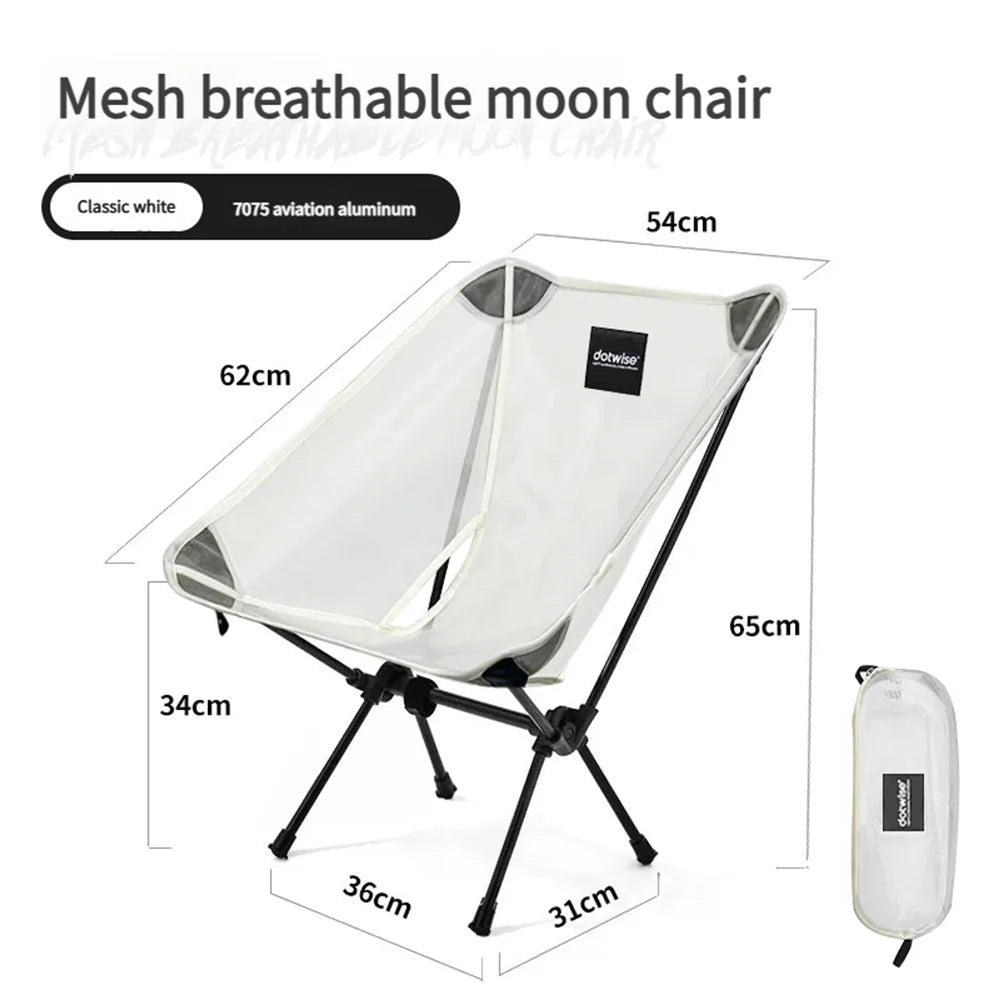 DOTWISE Portable Outdoor Camping Chair Breathable Moon Chair Fishing Chair  Aluminum Alloy MeshAnti-Sinking Lightweight Chair