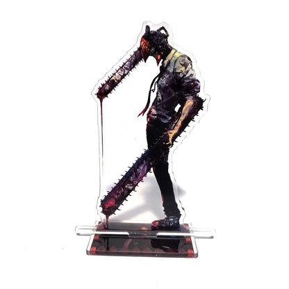 15CM Chainsaw Man Anime Figure Denji Power Acrylic Stand Model DIY Decor Standing Sign Adult Collection Toy Desktop Ornament