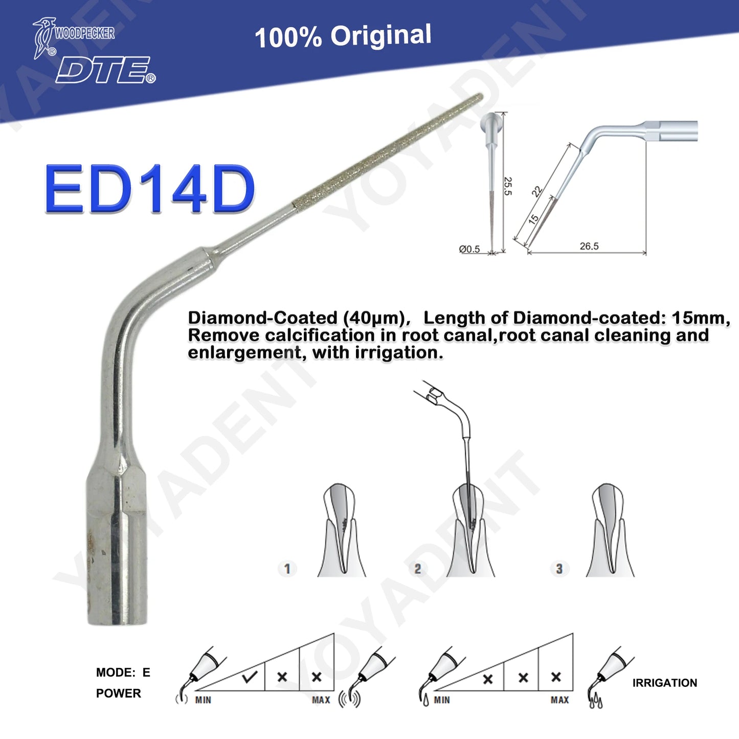 Woodpecker DTE Dental Endo Tips Ultrasonic Scaler Tips Scaling Tips ED-Series Fit NSK SATELEC Scaler Handpiece Dentistry Product