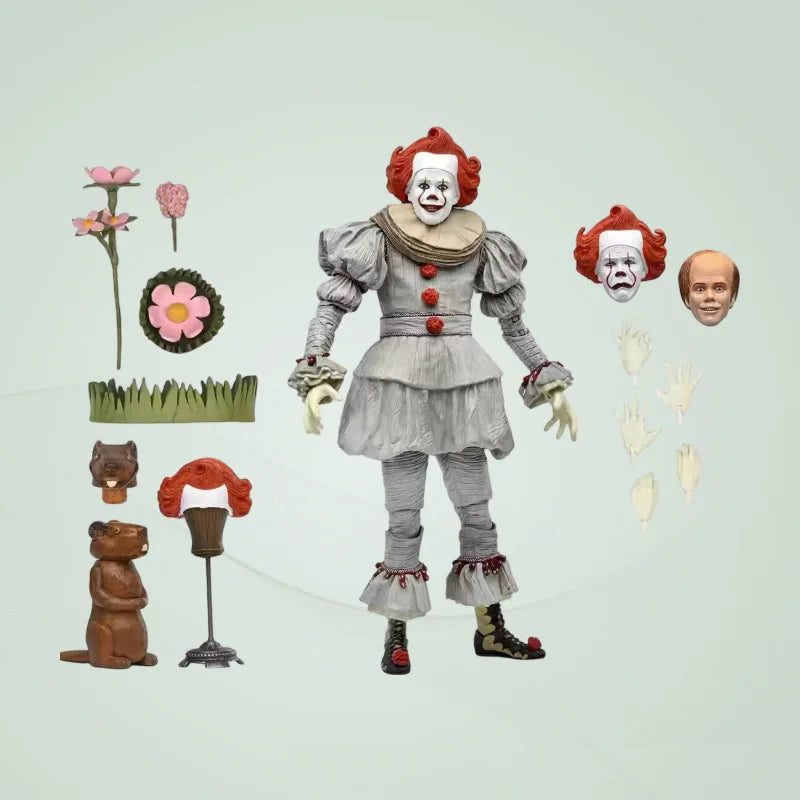 7 Inch Neca Ultimate Pennywise PVC Statue IT Movie Character Action Figure Exquisite Craft Desk Decor Ornament For Movie Fans