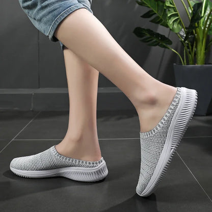 Summer Men Casual Shoes Mesh Loafers Breathable Half Slippers Outdoor Indoor Women Comfortable Fashion Couple Walking Sneakers