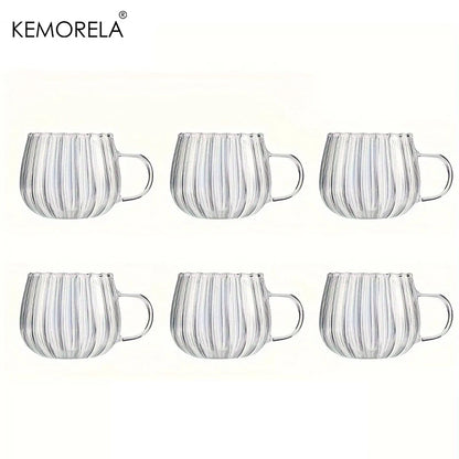 KEMORELA 1/4/6PCS Halloween Pumpkin Shaped Glass Cups High Borosilicate Glass Water Cup 450ml Coffee Drinking Glasses For Juice