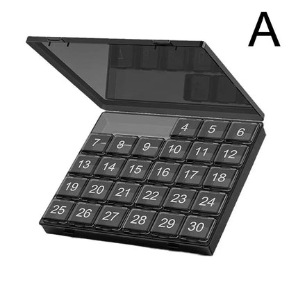 30 Day Pill Organizer BoxDescribe Monthly Pill Organizer Once A Day Portable Month Pill Cases Medicine Organizer For Vitamin