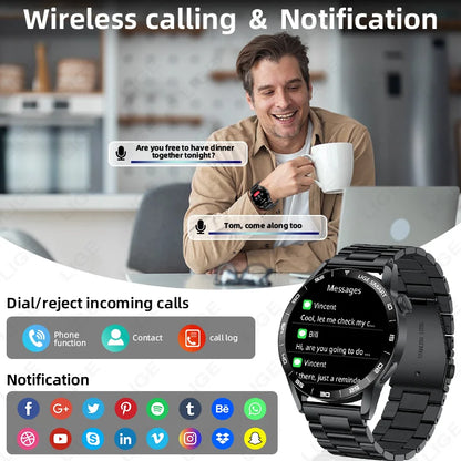 LIGE Full Touch Smartwatch Outdoor Military Smart Watch 1.38" HD Screen Bluetooth Call IP68 Waterproof Sport Fitness Watches Men