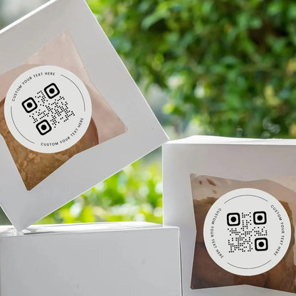 1/60/180 PCS Custom QR Code Round Stickers, Can Be Printed With Any Text/Image, Perfect for Parties, Labels, and Packaging.