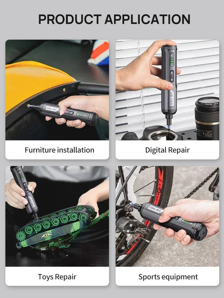 Bezprzewodowy wkrętak elektryczny akumulatorowy 2000 mAh Li-Ion Mini wiertarka 4 V Zestaw elektronarzędzi do konserwacji i napraw domowych