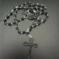 Fashion Vintage Cross Necklace Rosary Beads Chain Jesus Crucifix Virgin Mary Pendant Chain Jewelry Necklace