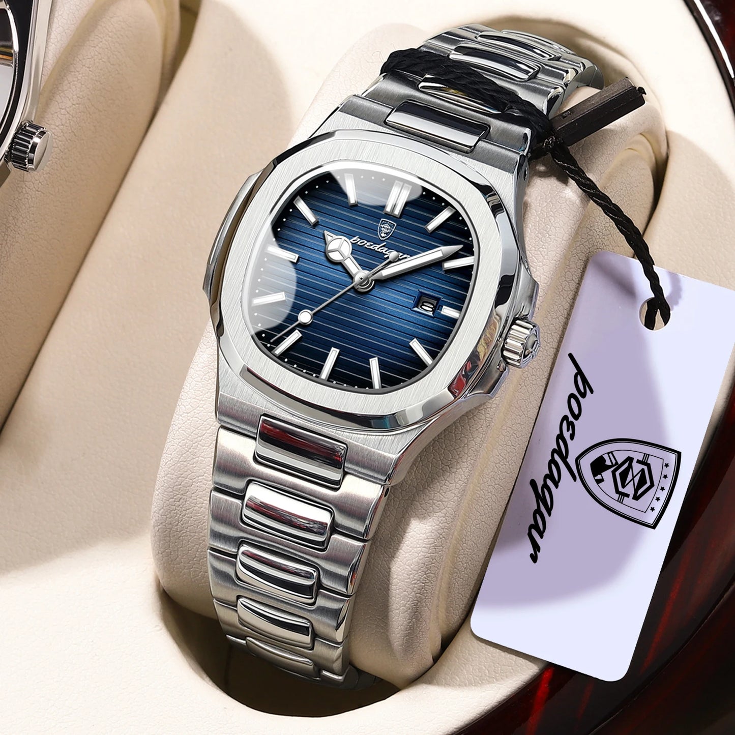 POEDAGAR Fashion Square Watches For Woman Waterproof Luminous Date Ladies Watch Stainless Steel Luxury Quartz Women's Wristwatch