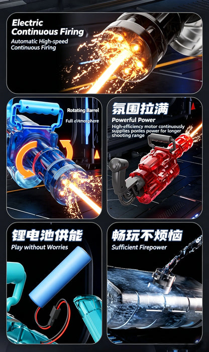 Children Simulated Firing Electric Water Gun Toy Gatling Automatic Continuous Shooting Water Pistol Summer Outdoor Toys for Kids