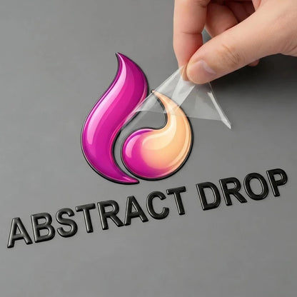 50PCS Stickers Personalized Logo Custom Sticker 3D Transfer Stickers UV DTF Wedding Labels Customized Waterproof Company Name