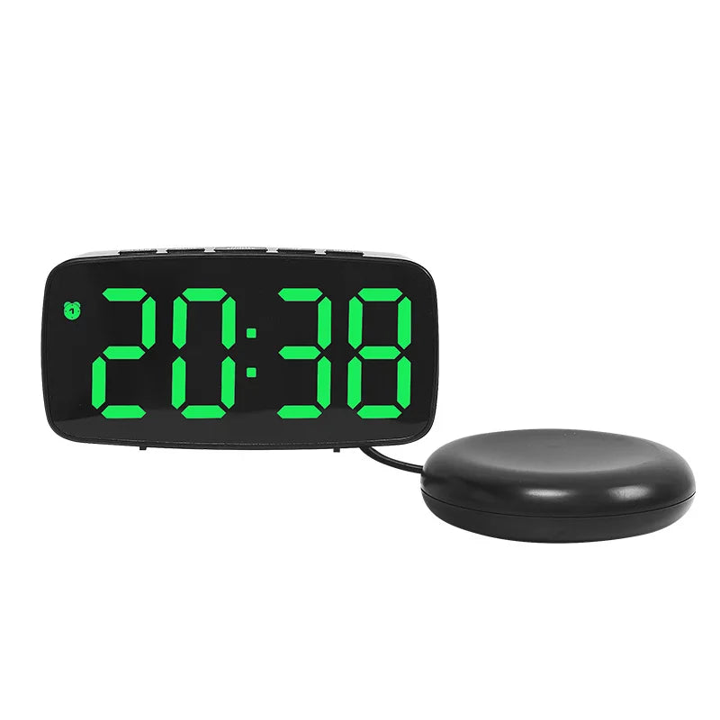 Super Loud Vibrating Alarm Clock LED Table Clock with Brightness Adjustment Desktop Clock for Heavy Sleeper Deaf Hard of Hearing