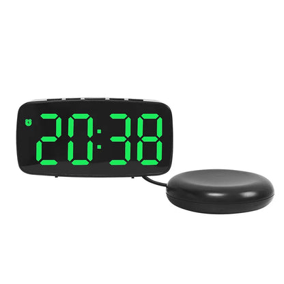 Super Loud Vibrating Alarm Clock LED Table Clock with Brightness Adjustment Desktop Clock for Heavy Sleeper Deaf Hard of Hearing