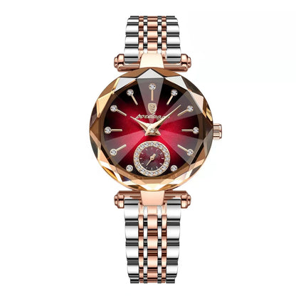 POEDAGAR Luxury Diamond Dial Woman Wristwatch Waterproof Stainless Steel Watch for Ladies Elegant Simple Quartz Women's Watches