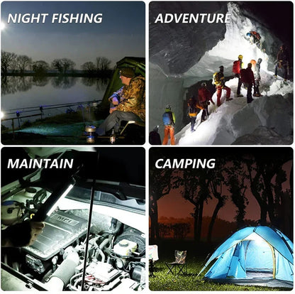 LED Handheld Flashlight Work Light USB Rechargeable Strong Light Lantern Torch Work Lamp with Magnet Hook Workshop Repair Lights