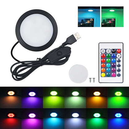 24Key Remote RGB Under Cabinet Light 5V USB Switch 1 2 4 6 Lights Kit Slim Lamp for Kitchen Display Case Home Bar Desk Accent