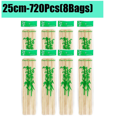 90-1350Pcs Bamboo Wooden BBQ Skewers Sticks Disposable 15/20/25/30cm for Grilling, Fruit, Kabob,BBQ, Barbecue, Camping, Outdoor