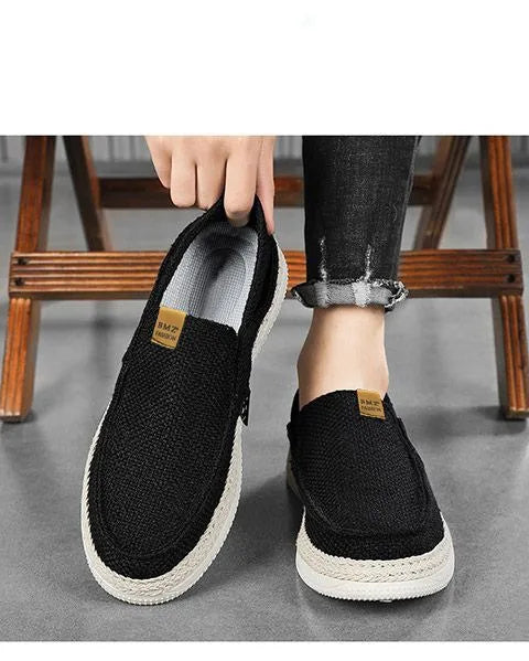 Summer Casual Loafers Men Breathable Slip On Casual Shoes for Men Classic Linen Canvas Sneakers Male Light Flats Lazy Shoes