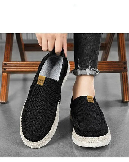Summer Casual Loafers Men Breathable Slip On Casual Shoes for Men Classic Linen Canvas Sneakers Male Light Flats Lazy Shoes