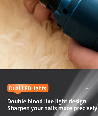 Electric 6-speed adjustable pet nail polisher large/small dog nail clipper 2 LED lights rabbit cat paw nail beauty accessories