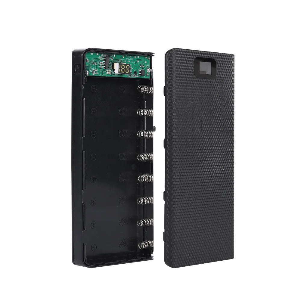 DIY 8*18650 Battery Power Bank Case Charge Storage Box 5V Dual USB Type C Battery Holder Box PD QC3.0 Fast Charge For SmartPhone