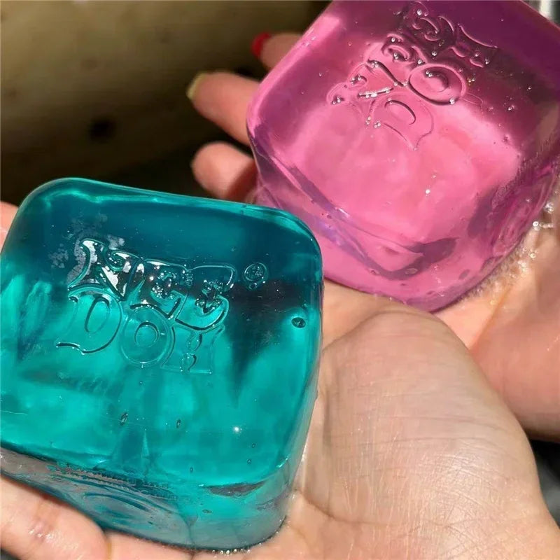 Needoh Nice Cube Transparent Maltose Solid Slow Rebound Squish Toy Stress Squeeze Fidget Relief Desktop Anxiety Release Gift