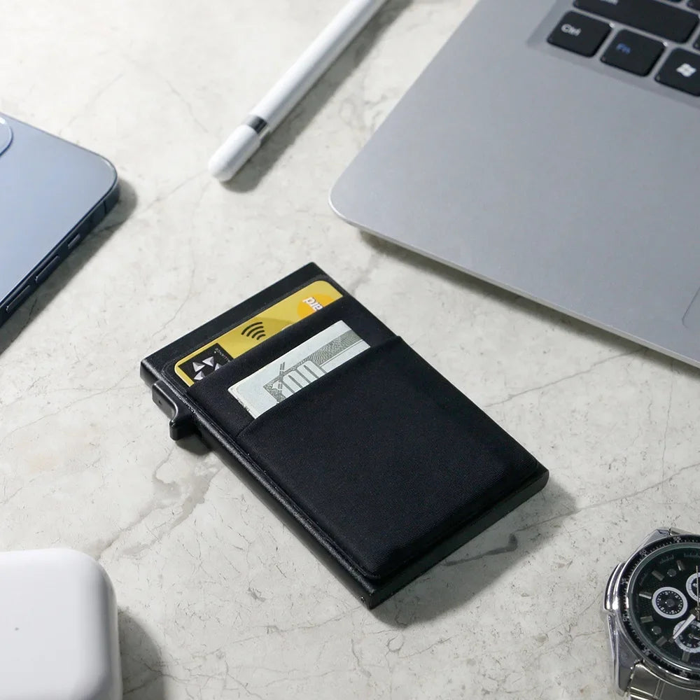 Rfid Etui Na Karty Kredytowe Mężczyźni Cienkie Smukłe Minimalistyczne Portfele Luksusowe Metalowe Etui Na Karty Bankowe Dla Mężczyzn Carteras