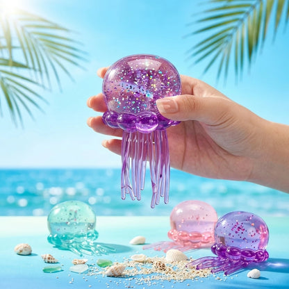 3 Colors Jellyfish Squishy Toy Set Soft Silicone Anti-Stress Squeeze Toy Cute Ocean Animal Fidget Toy for Party Favors Slow