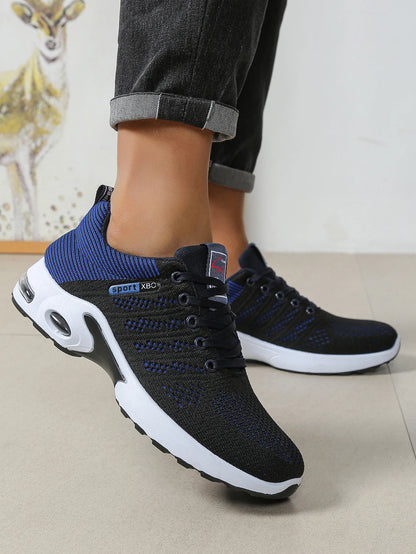 Men's Casual Sneakers Breathable Mesh Lace Up Versatile Lightweight Soft Sole Daily Walking Running Footwear For Outdoor Wear