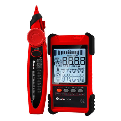TOOLTOP Tester kabli sieciowych Multimetr Śledzenie kabli LAN Test POE Pomiar długości 400M/600M Regulowana czułość Szukacz kabli