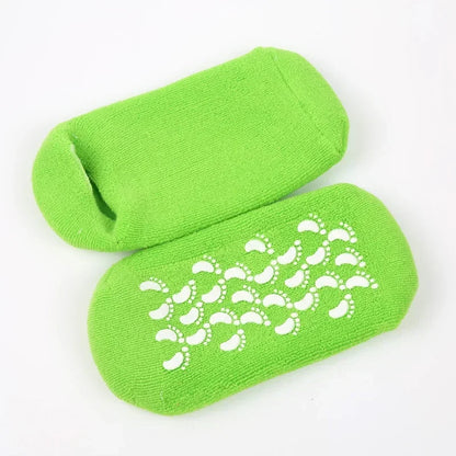 1 pair Reusable SPA Gel Socks Moisturizing Whitening Exfoliating Velvet Smooth Beauty Foot Care Silicone Socks Feet Care