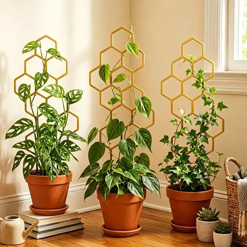 1PC Honeycomb Design Plant Trellis, Rustproof Plastic Support For Potted Vines And Flowers, Indoor Outdoor Garden Climbing Frame
