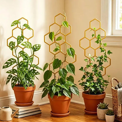 1PC Honeycomb Design Plant Trellis, Rustproof Plastic Support For Potted Vines And Flowers, Indoor Outdoor Garden Climbing Frame