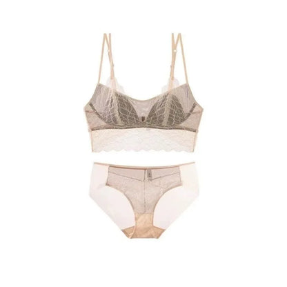 Sexy Lace Bralette No Underwire | French Triangle Cup Bra | Summer Thin Breathable for Women | Slimming Strappy Back Lingerie