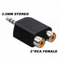 5pcs 6.35/6.5mm Male to 3.5mm Audio Stereo Mono Jack Female To Male Audio Jack Connector Adapter Converter Speaker