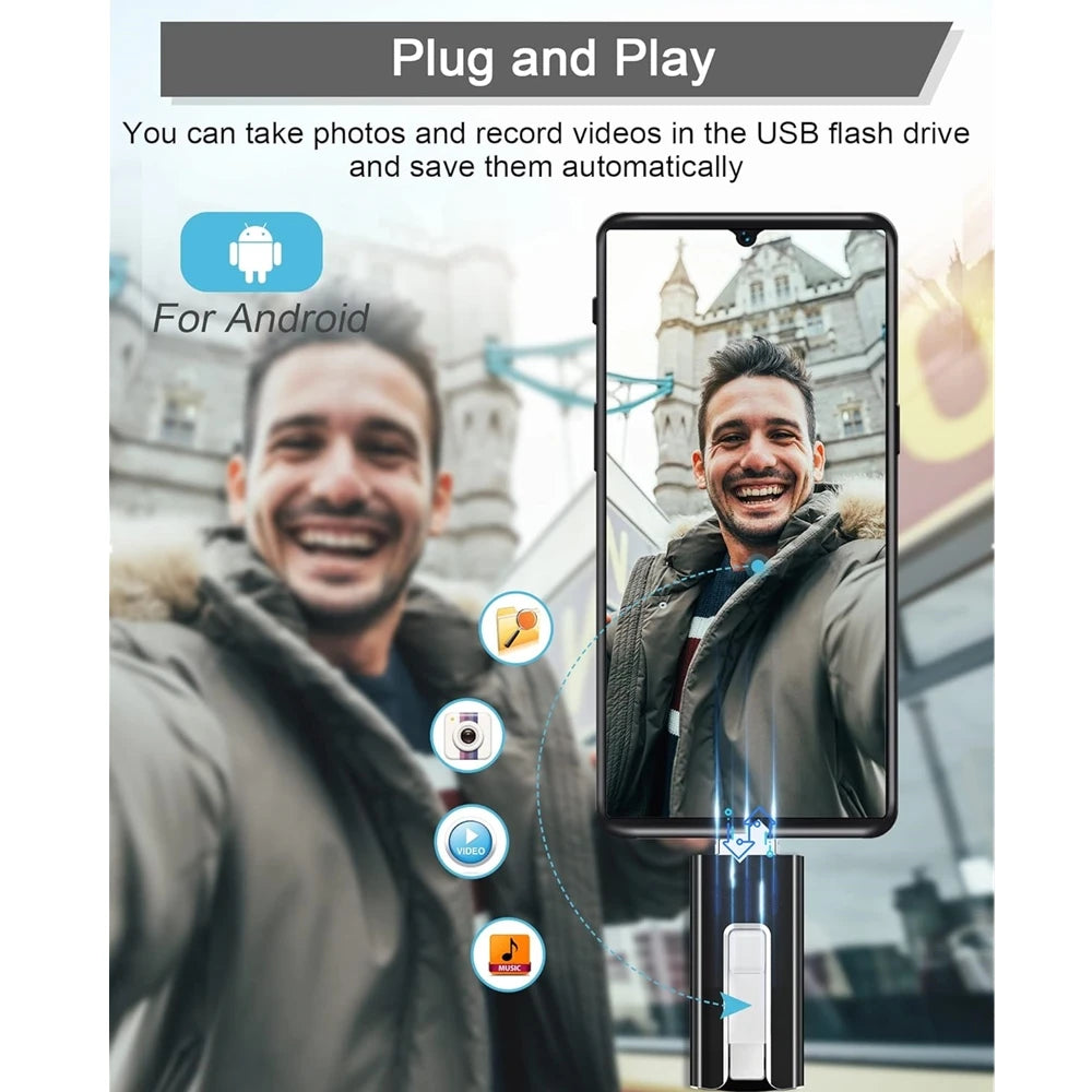 512GB Photo Stick for iPhone Flash Drive 256GB Memory Stick Storage Videos Files Backup Compatible with iPad Android PC Free app