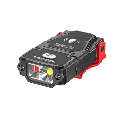 Motion Sensor LED Hat Clip Light, Rechargeable Waterproof Headlamp with Red Light for Night Fishing & Camping