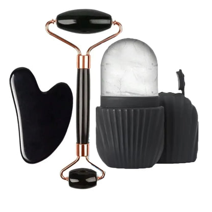 3Pcs Ice Face Roller Gua Sha Board Facial Face Massager Kit Massage Roller  Face Lifting Contouring Tools Beauty Skin Care Tools