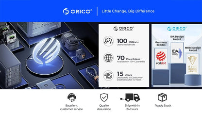 ORICO 128GB USB C Flash Drive Dual USB 3.2 Flash Drive Type C + USB A Portable Type-C Flash Drive 2-in-1 USB-C Thumb Drive