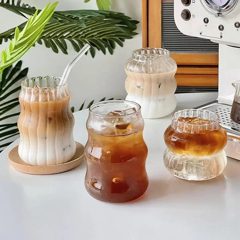Creative Glass Cup Transparent Heat-resistant Tumbler Juice Milk Coffee Mug Home Water Glasses Beer Cocktail Glasses Drinkware