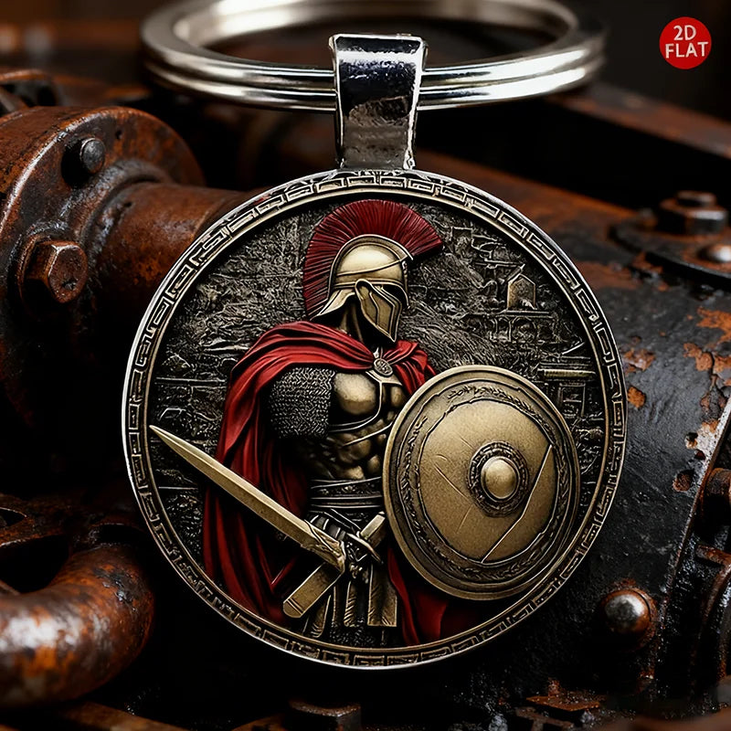 Noter New 8 Styles Unique 2D Flat Keychain Retro Anchor Knight Motorcycle Pattern Car Backpack Charm Pendant Decoration Key Ring