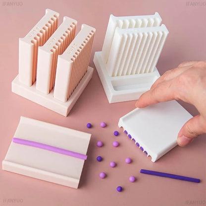 2-in-1 Rubbing Strip Soft Ball Mold Pottery Hand Rolling Shaping Maker for Clay Bead DIY Jewelry Earring Handmade Craft Supplies